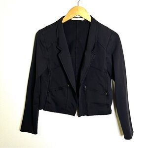 Testimony Los Angeles French Terry cropped jacket blazer Sz S corporate goth emo